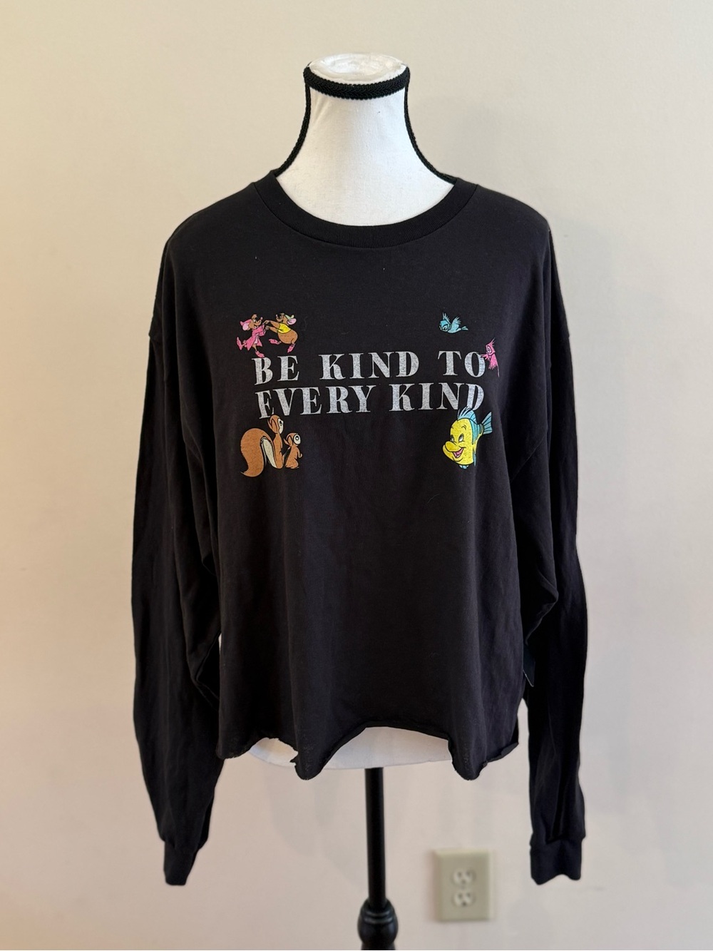 Disney - Be Kind To Every Kind Black Graphic Long-Sleeve Top